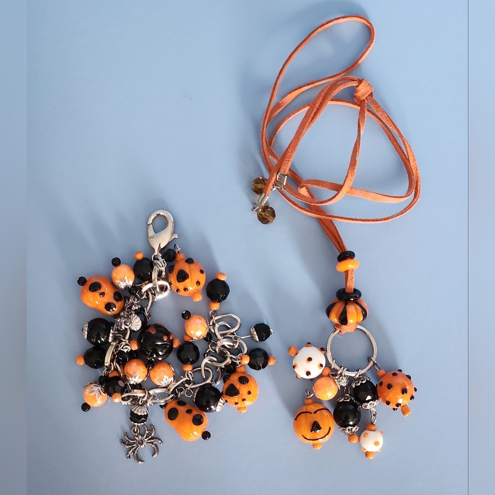 New Halloween Beaded Necklace Bracelet Set